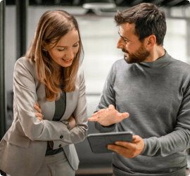 Teamwork and innovation concept in modern IT company